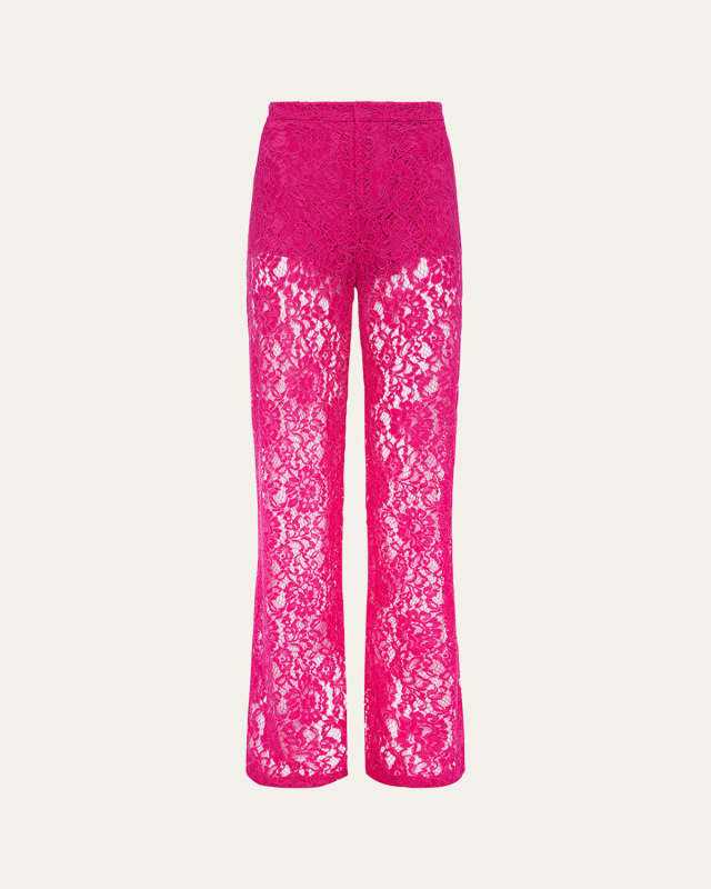 Livvy Floral Lace Straight-Leg Trousers